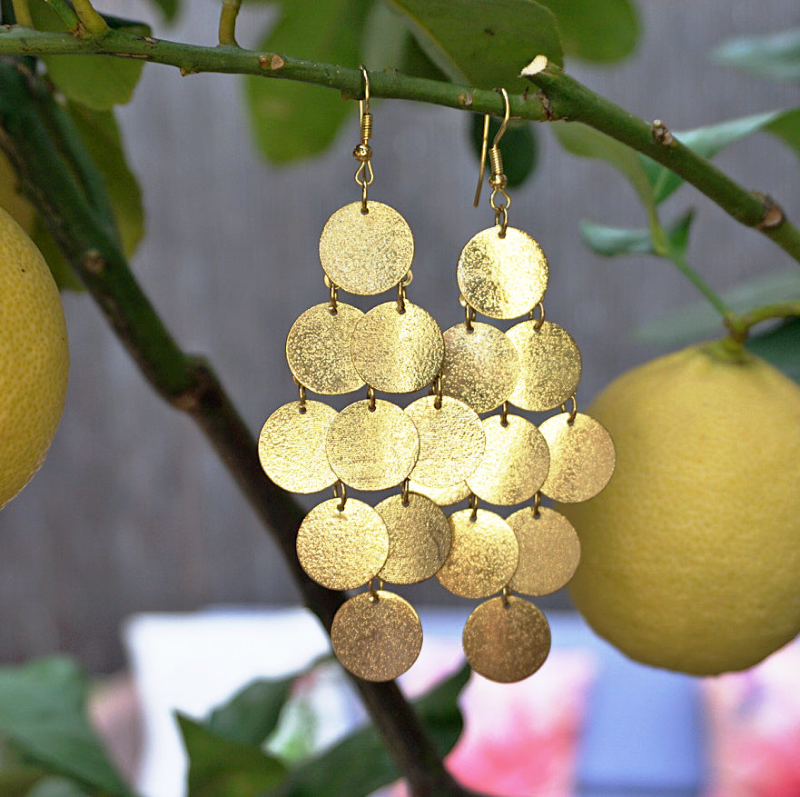 Gold Discs Chandelier Drop