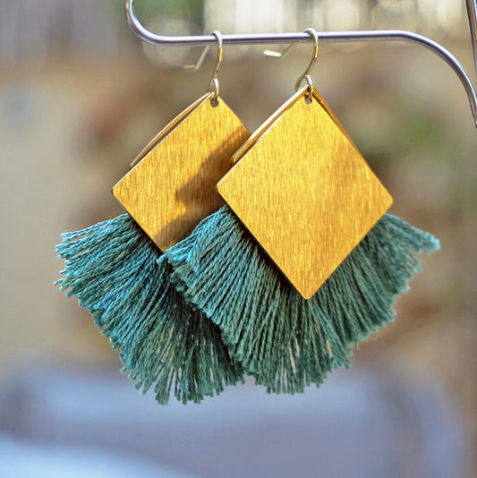 Gold Tableau Tassel In Teal (Small)