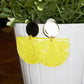 Neon Yellow & Gold Disc Pop Dangle