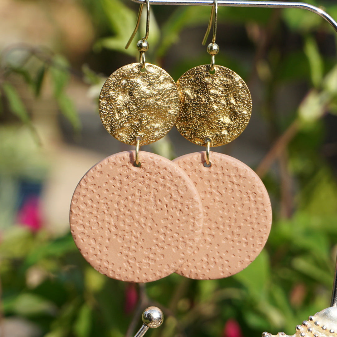 Riviera Gold Coin Dangle In Pale Terracotta