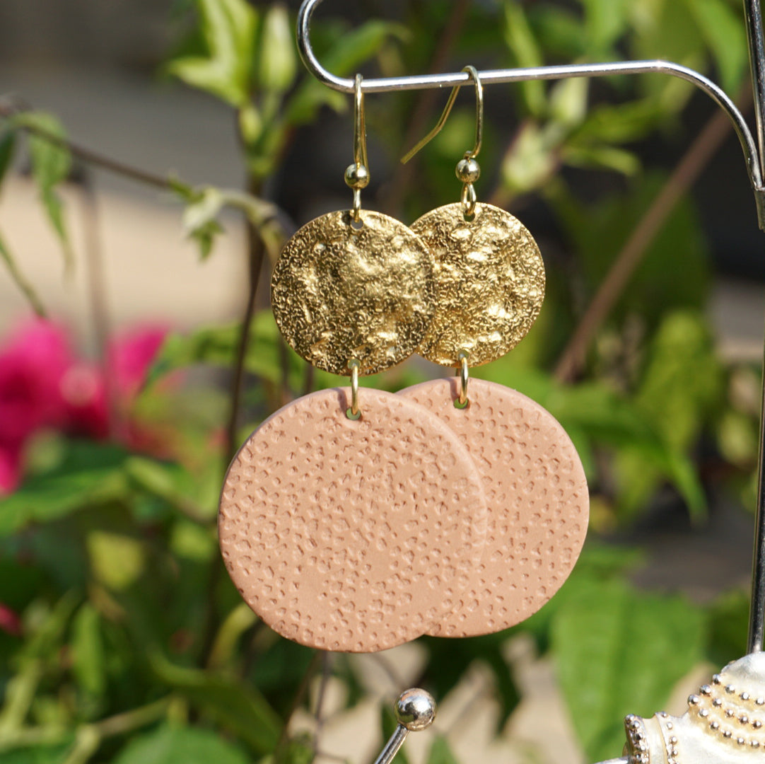 Riviera Gold Coin Dangle In Pale Terracotta