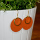 Handmade earrings | Burnt Orange Disc & Brass Dangle