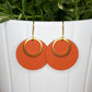 Handmade earrings | Burnt Orange Disc & Brass Dangle