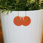 Handmade earrings | Burnt Orange Disc & Brass Dangle