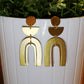 Golden Double Arch Brass Stud Dangle