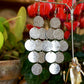 Silver Discs Chandelier Drop