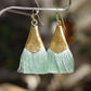 Handmade earrings | Feria Pale Green & Gold Tassel