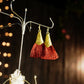 Handmade earrings | Feria Red & Gold Tassel