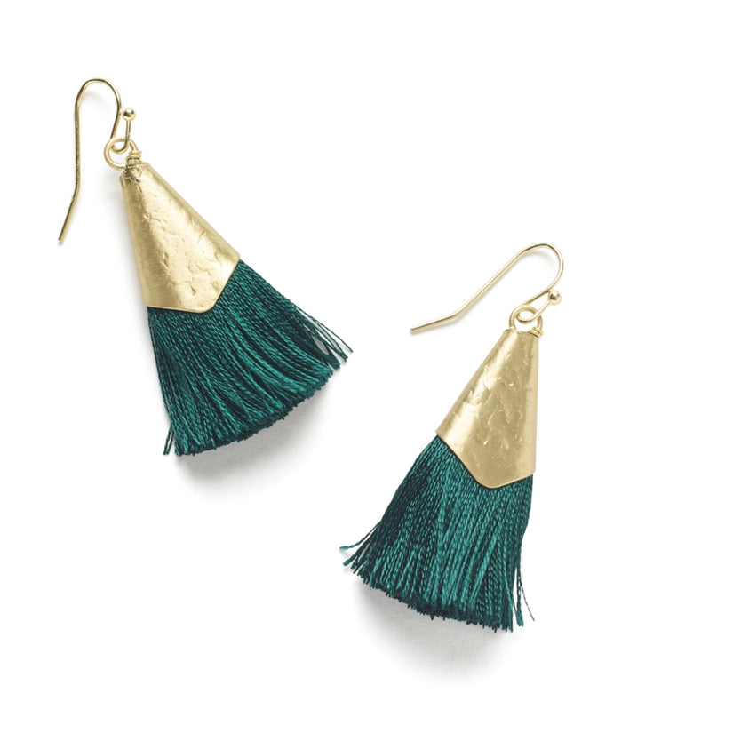 Fería Deep Green & Gold Tassel