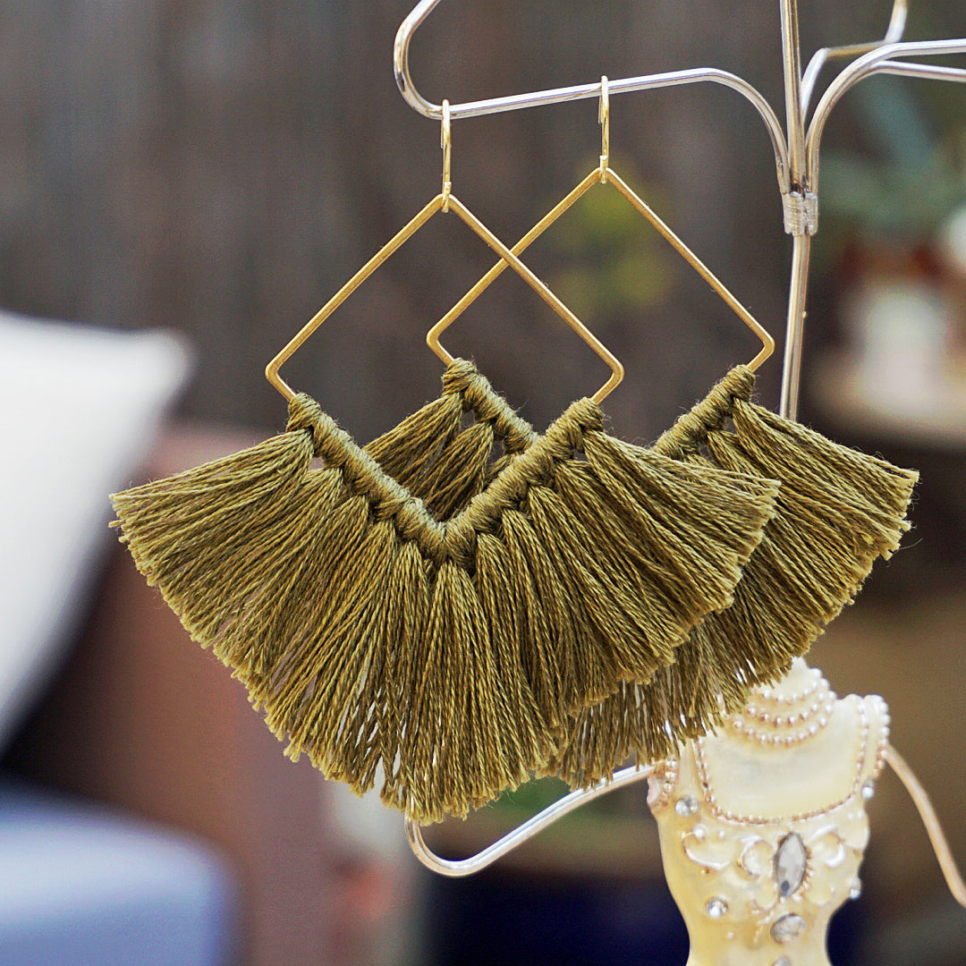 Flamenco Gold & Olive Tassel