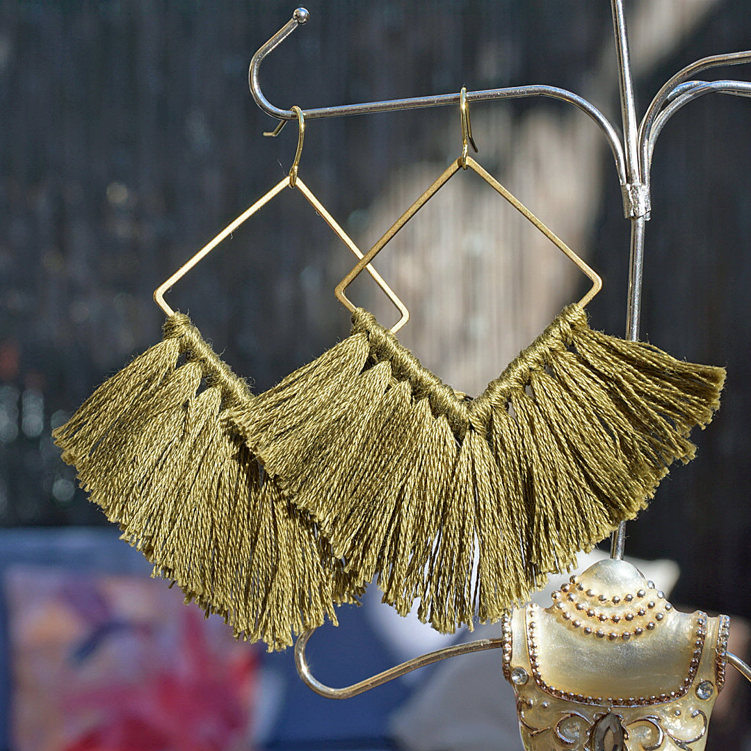 Flamenco Gold & Olive Tassel