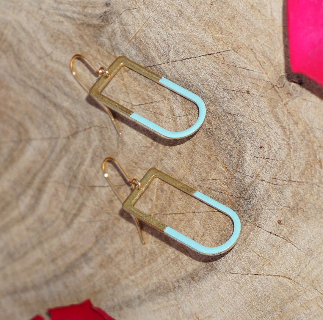 Turquoise & Brass Glow Drop