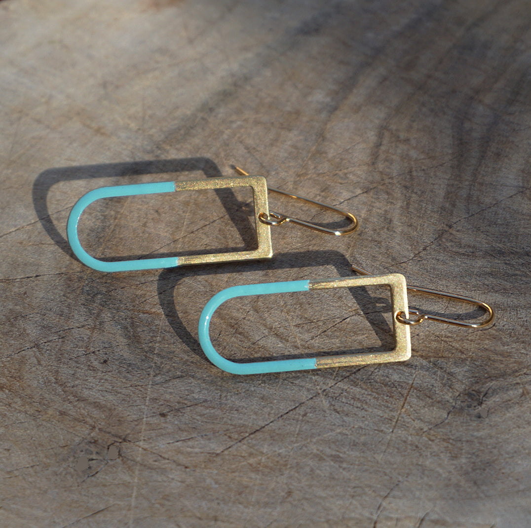 Turquoise & Brass Glow Drop