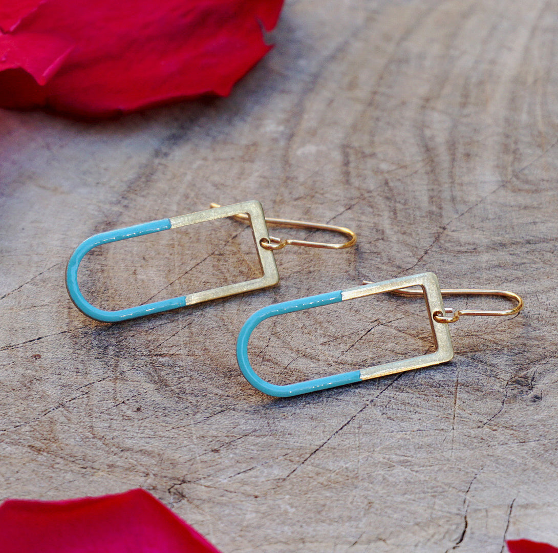 Turquoise & Brass Glow Drop