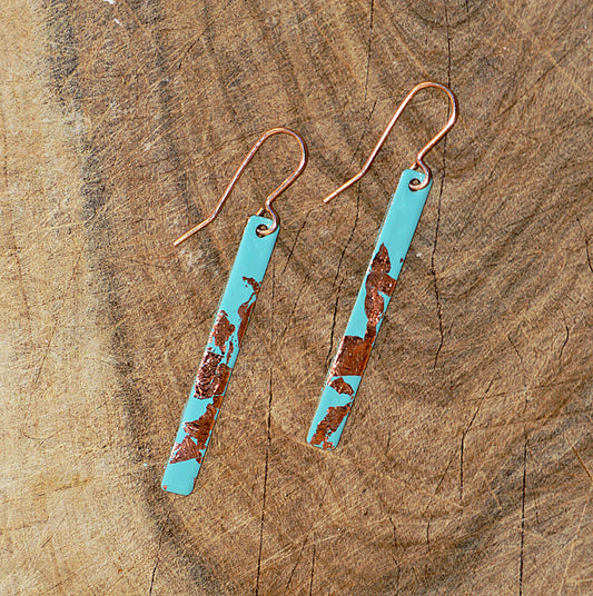 Turquoise & Copper Leaf Embellished Bar