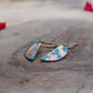 Turquoise & Copper Leaf Embellished Half Moon