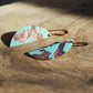 Turquoise & Copper Leaf Embellished Half Moon