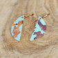 Turquoise & Copper Leaf Embellished Half Moon