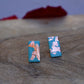 Turquoise & Copper Leaf Embellished Rectangle