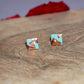 Turquoise & Copper Leaf Embellished Square