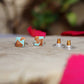Turquoise & Copper Leaf Embellished Square
